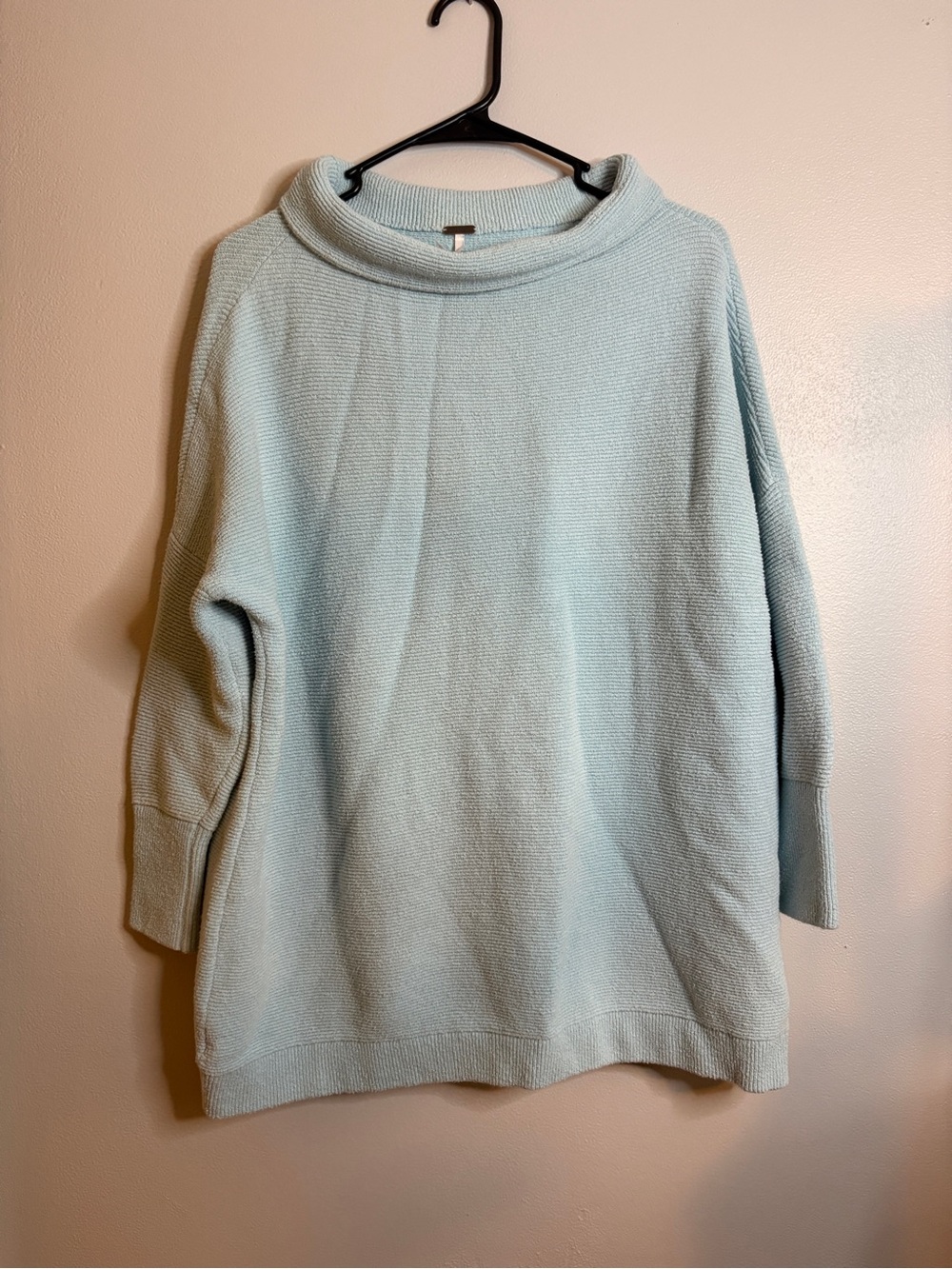 Free People Light Blue Cozy Turtleneck Sweater